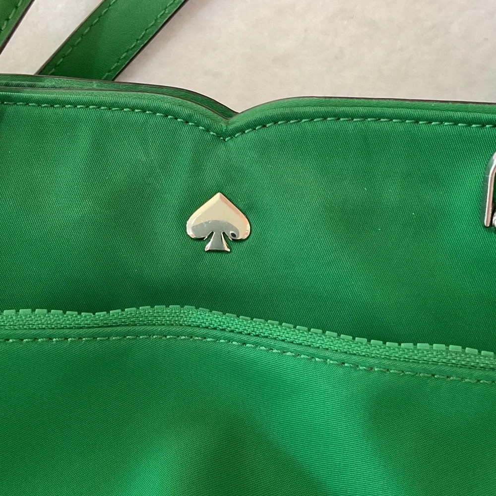 kate spade vibrant green nylon tote with detachable strap